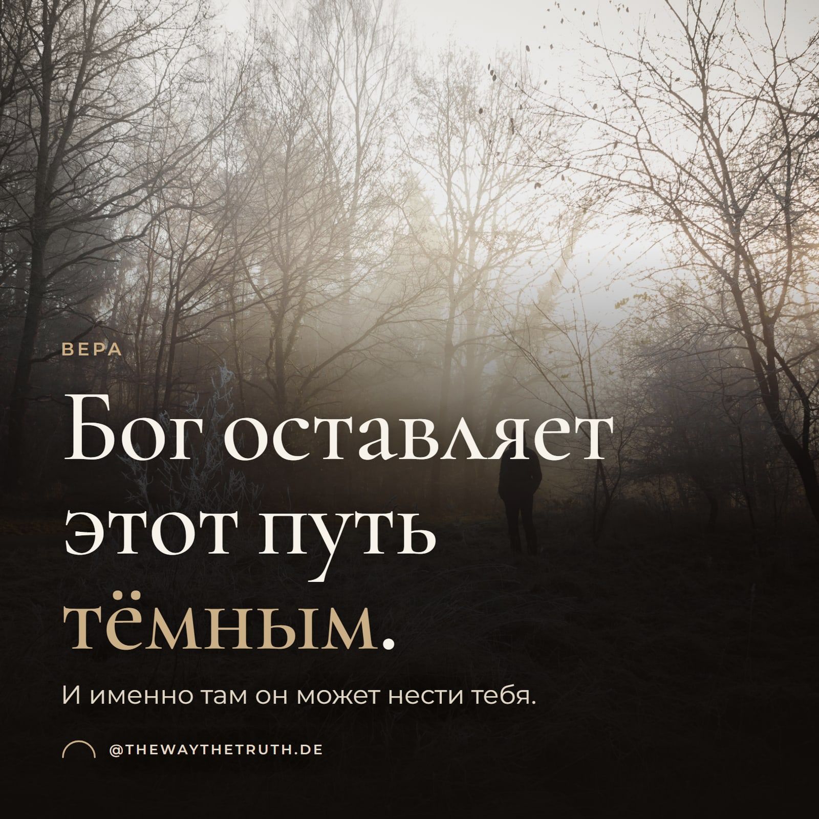 Обложка: Бог оставляет этот путь тёмным. И именно там он может нести тебя.